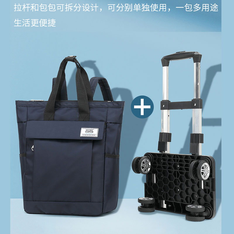 Trolley Backpack, Shopping Bag, Detachable Portable Lightweight Universal Wheel Stacking Trolley Bag, Boarding Case for Men and Women