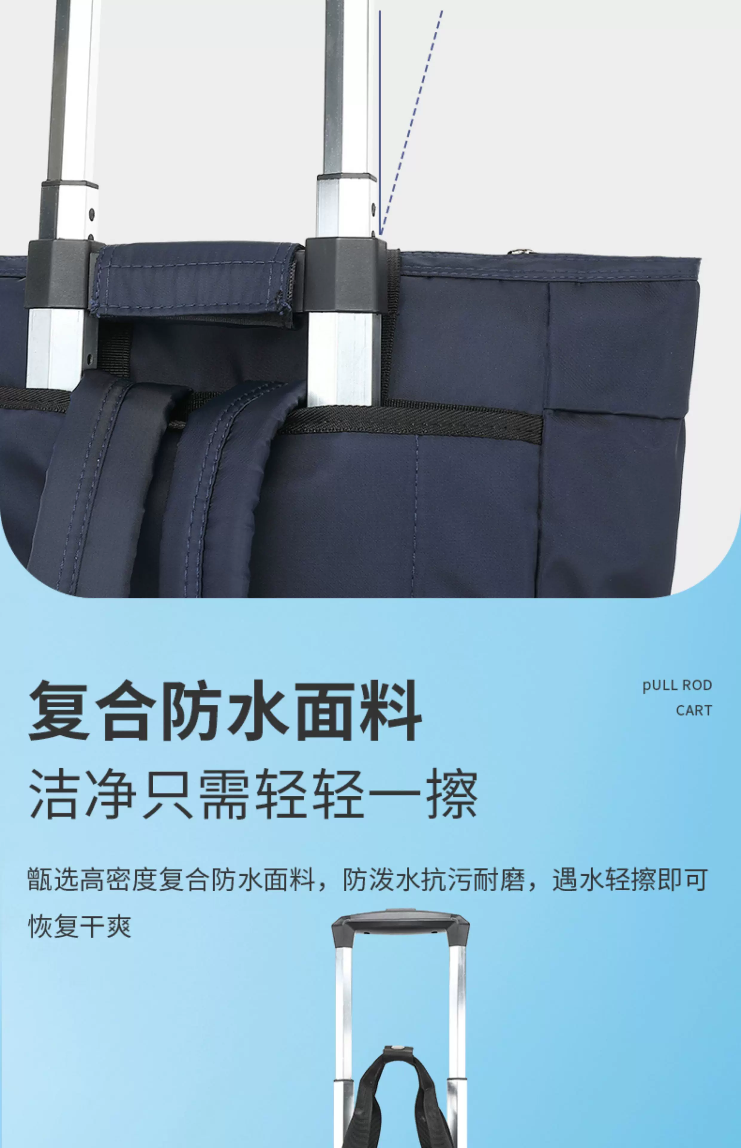 Trolley Backpack, Shopping Bag, Detachable Portable Lightweight Universal Wheel Stacking Trolley Bag, Boarding Case for Men and Women