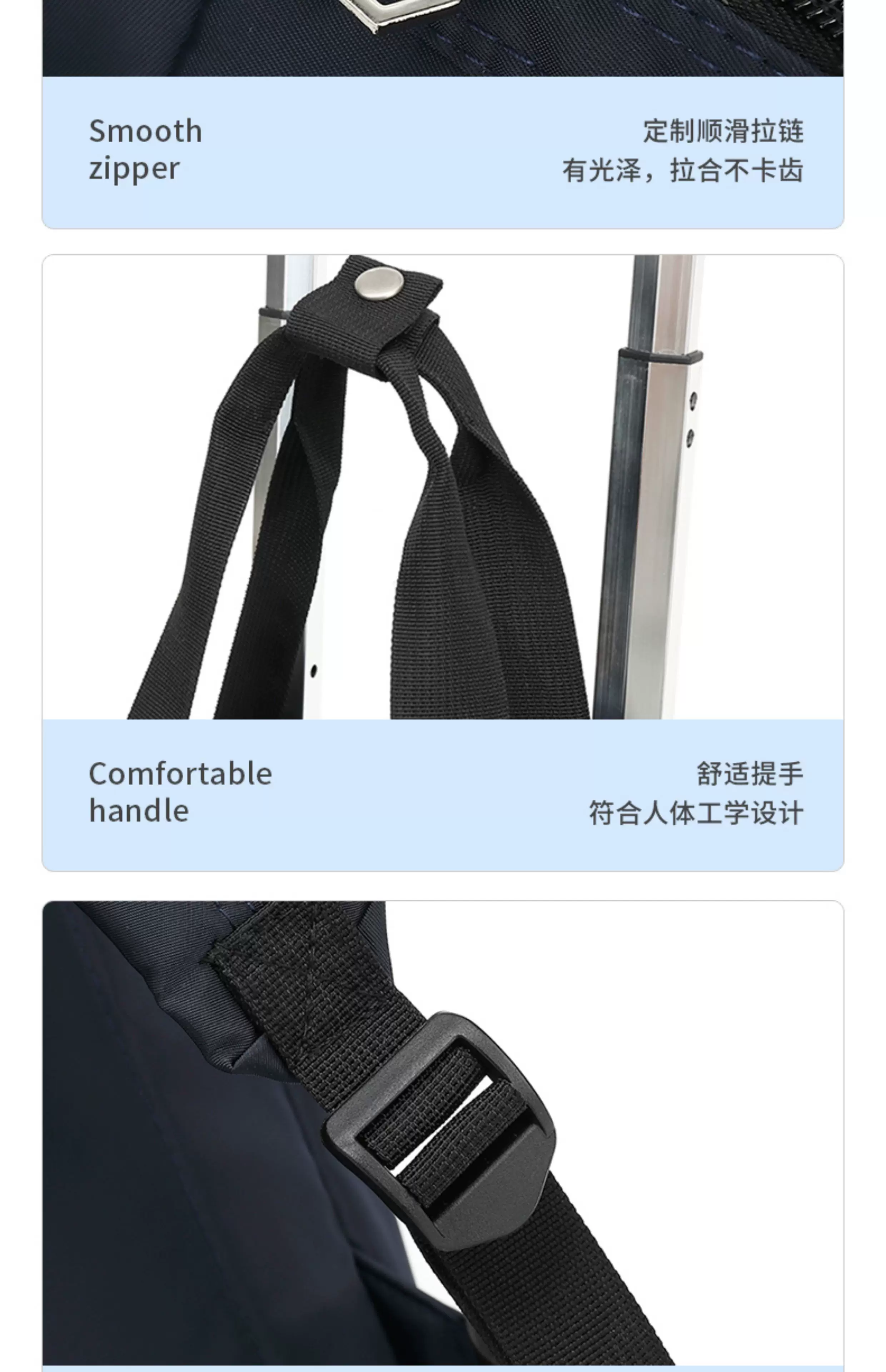 Trolley Backpack, Shopping Bag, Detachable Portable Lightweight Universal Wheel Stacking Trolley Bag, Boarding Case for Men and Women