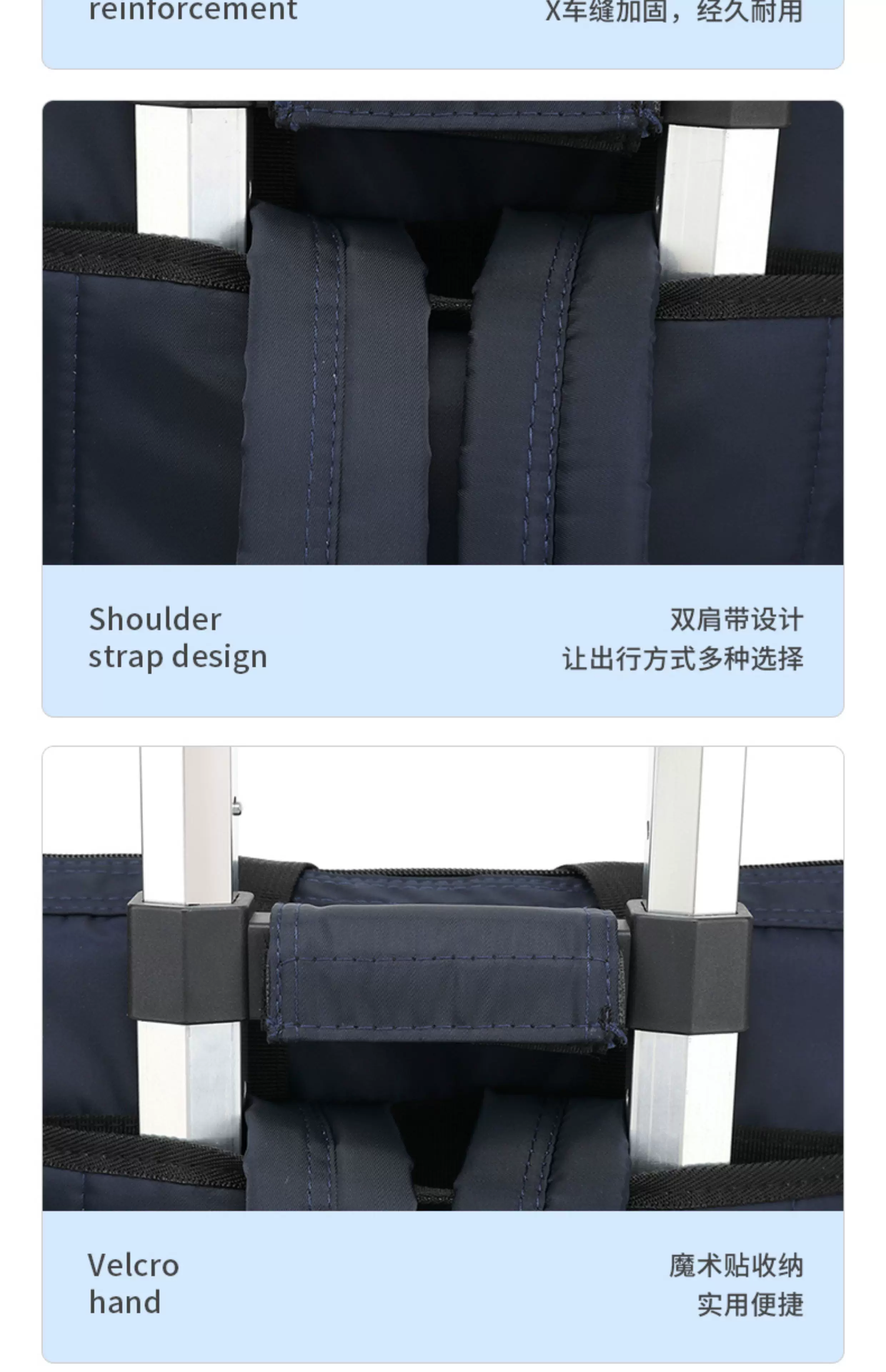 Trolley Backpack, Shopping Bag, Detachable Portable Lightweight Universal Wheel Stacking Trolley Bag, Boarding Case for Men and Women