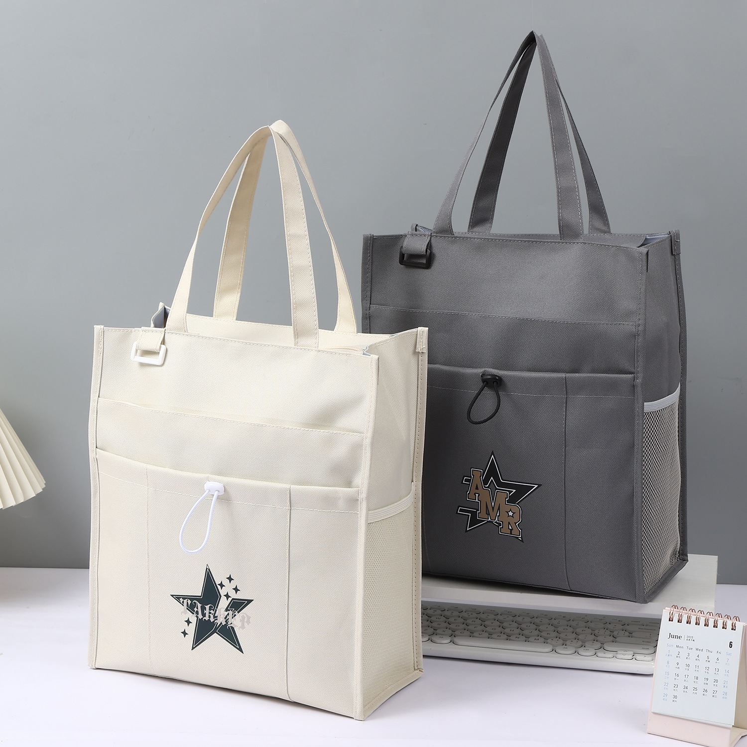 Simple Five-Star Large-Capacity Square Portable School Bag Oxford Cloth Bag Document Office Computer Handbag
