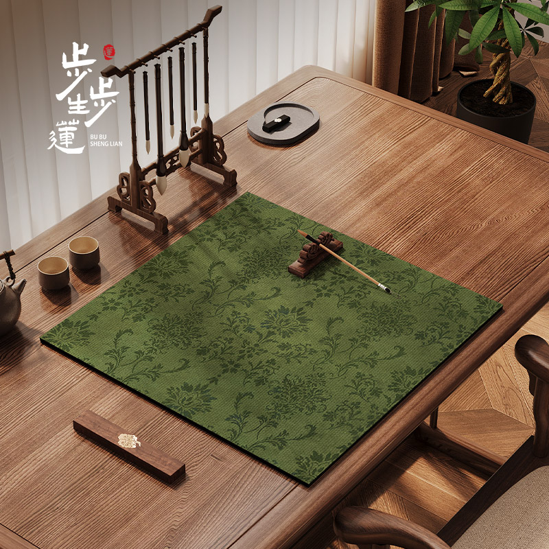 New Chinese Style Square Dark Green Calligraphy Felt Pad for Calligraphy and Painting Desk Pad for Calligraphy Practice Desk Protection Pad