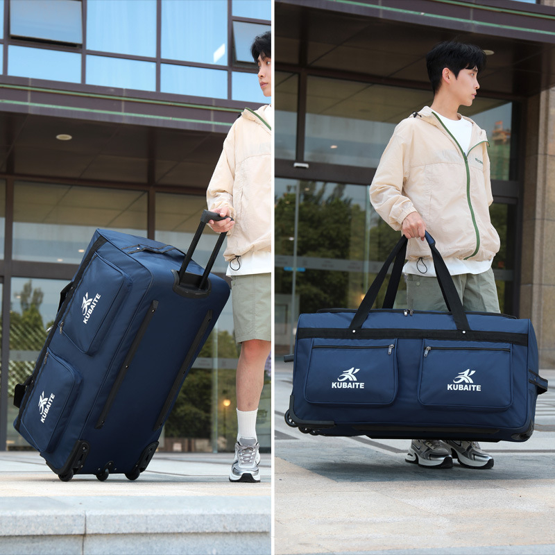 Trolley Bag, Large-Capacity Outdoor Camping Luggage Bag, Portable Quilt Storage, Waterproof Travel Bag, Travel Suitcase