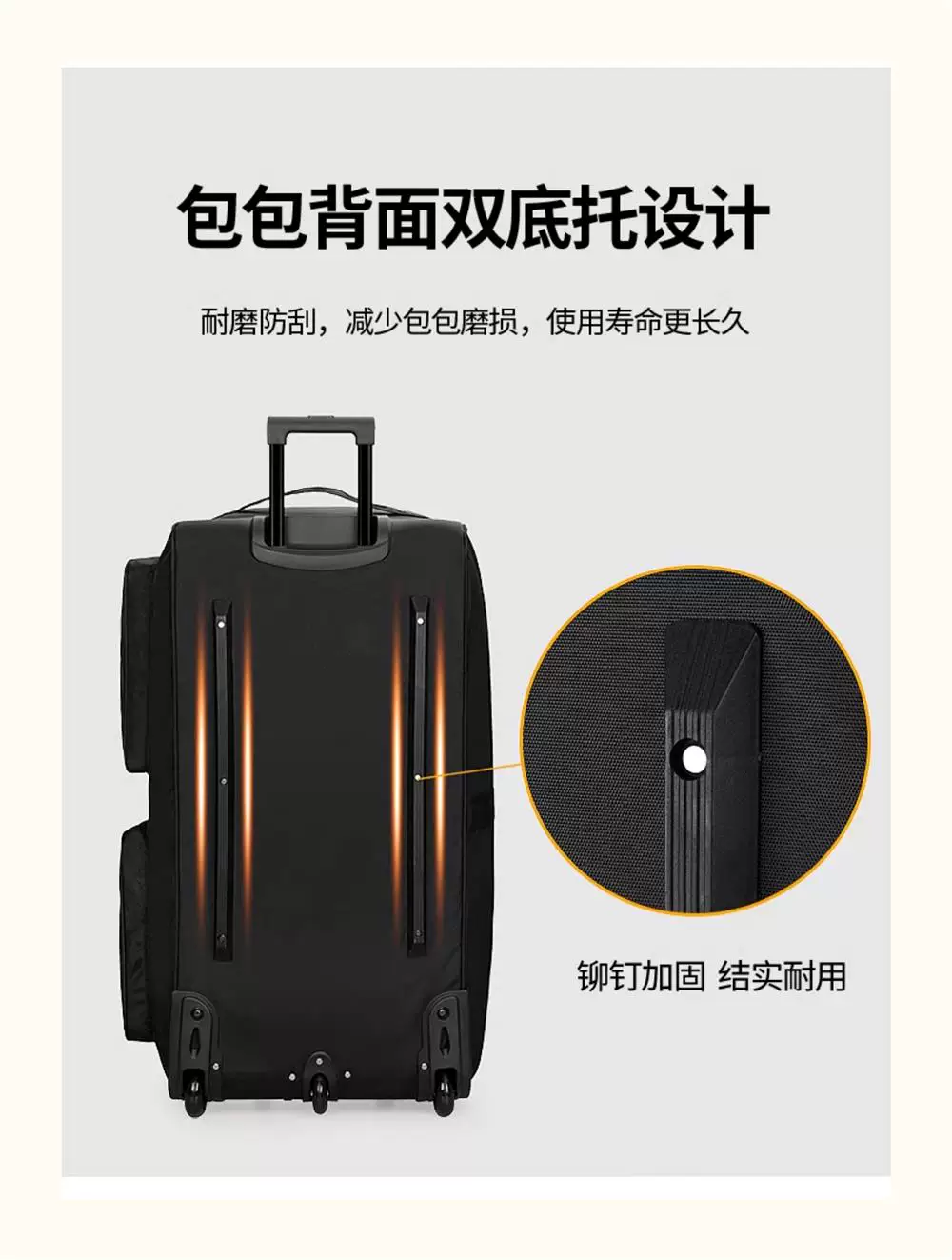 Trolley Bag, Large-Capacity Outdoor Camping Luggage Bag, Portable Quilt Storage, Waterproof Travel Bag, Travel Suitcase