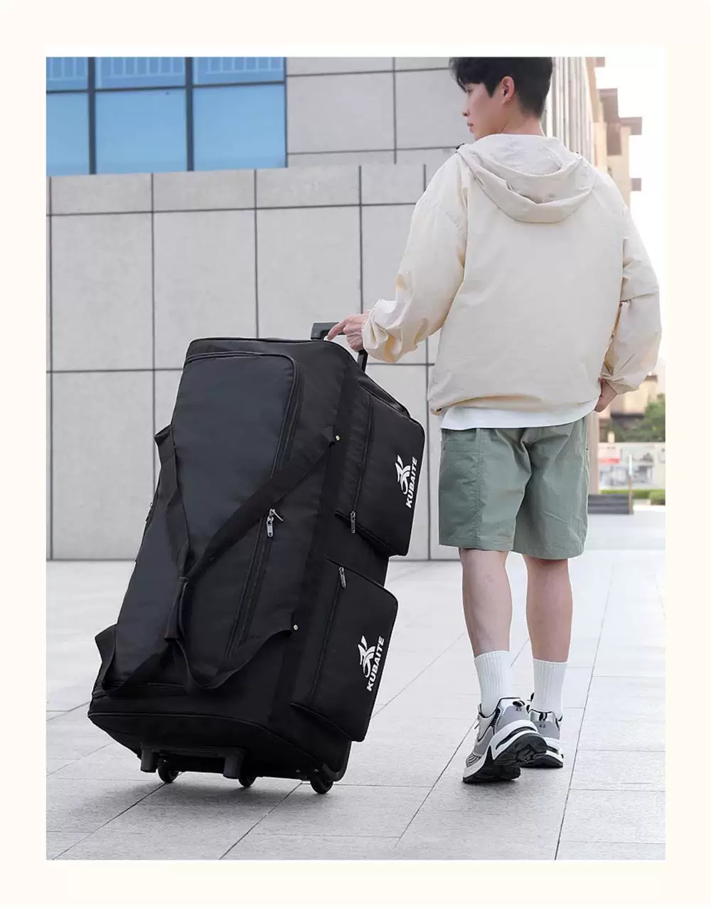 Trolley Bag, Large-Capacity Outdoor Camping Luggage Bag, Portable Quilt Storage, Waterproof Travel Bag, Travel Suitcase