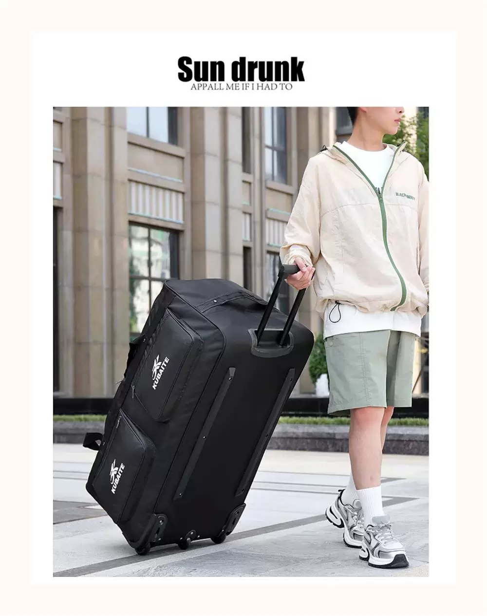Trolley Bag, Large-Capacity Outdoor Camping Luggage Bag, Portable Quilt Storage, Waterproof Travel Bag, Travel Suitcase