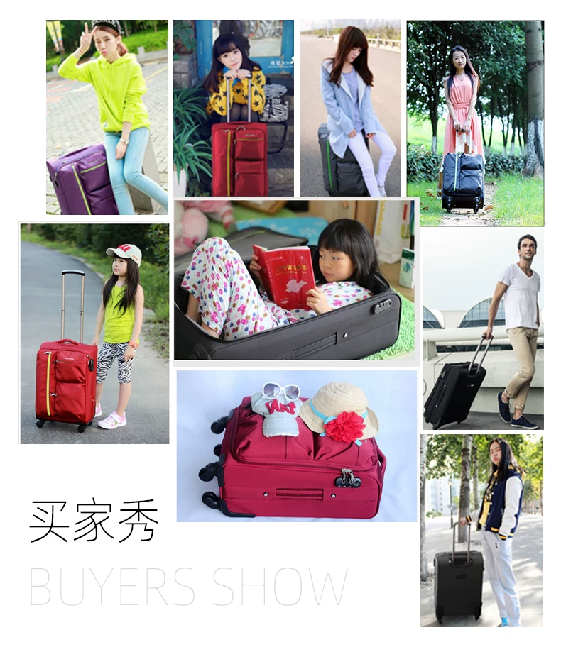 Luna Classic Oxford Cloth Suitcase Large Capacity Canvas Trolley Case 8inch Suitcase Women's and Men's Suitcase
