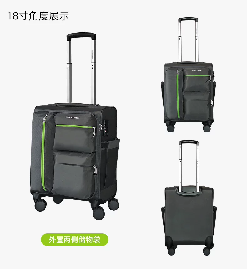 Luna Classic Oxford Cloth Suitcase Large Capacity Canvas Trolley Case 8inch Suitcase Women's and Men's Suitcase