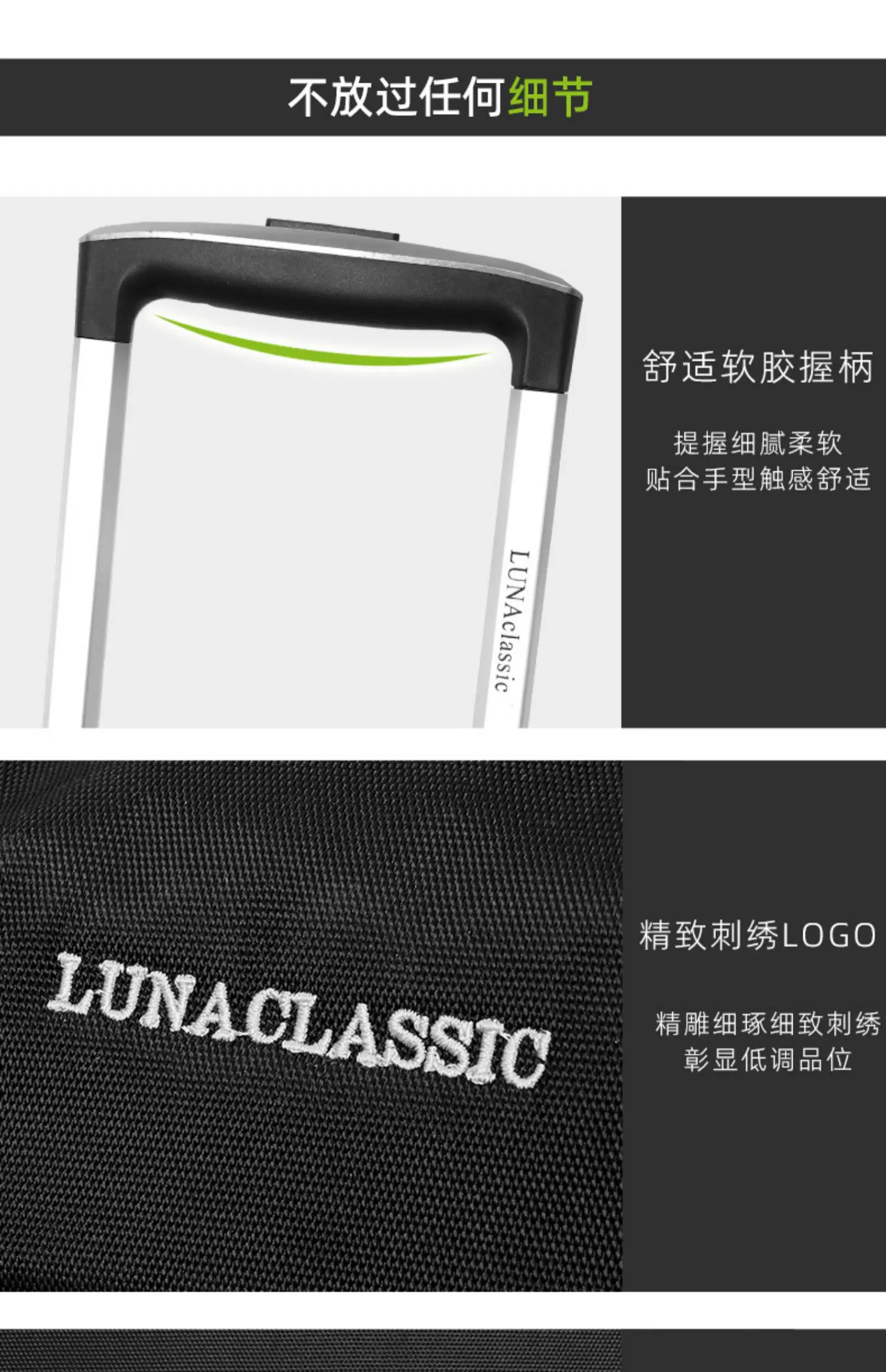 Luna Classic Oxford Cloth Suitcase Large Capacity Canvas Trolley Case 8inch Suitcase Women's and Men's Suitcase
