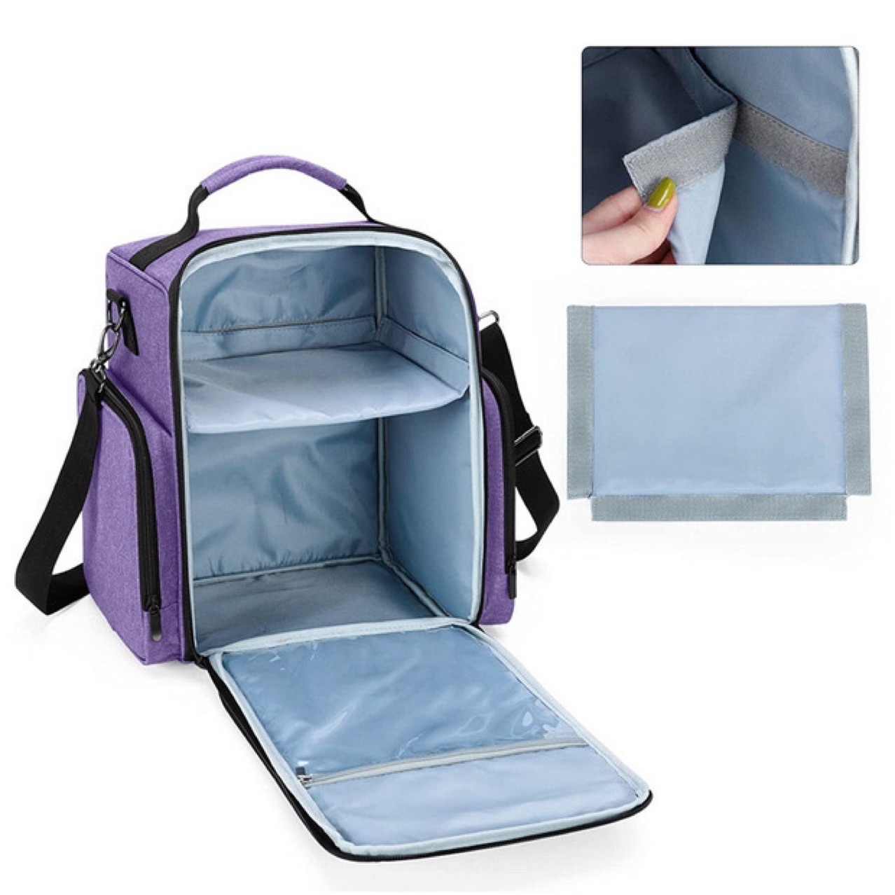 Double-Layer Manicure Tool Cosmetics Bag Large-Capacity Manicure Bag Nail Polish Storage Box Bag Portable Cosmetic Bag