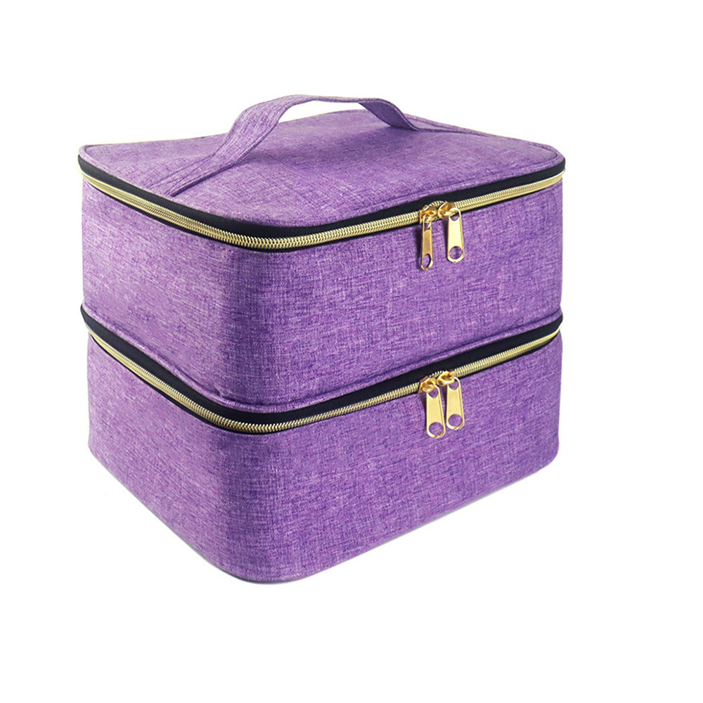Cross-Border Portable Cosmetic Bag, Manicure Bag, Nail Polish Bag Can Hold 30 Bottles of Manicure Storage, Satchel Double Layer