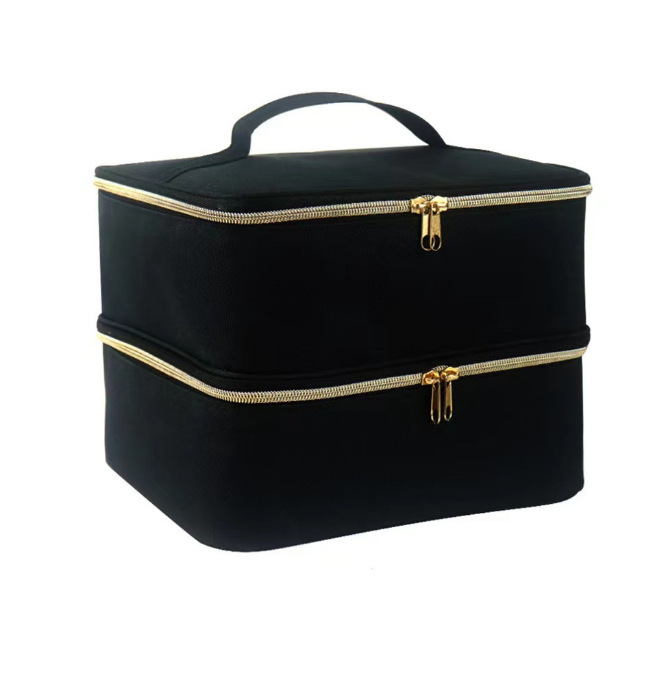 Cross-Border Portable Cosmetic Bag, Manicure Bag, Nail Polish Bag Can Hold 30 Bottles of Manicure Storage, Satchel Double Layer