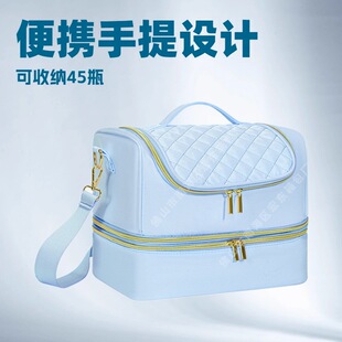 Supply Double-Layer Portable Nail Polish Cosmetics Bag That Can Hold 60 Bottles of Cross-Body Shoulder Manicure Supplies Tool Bag