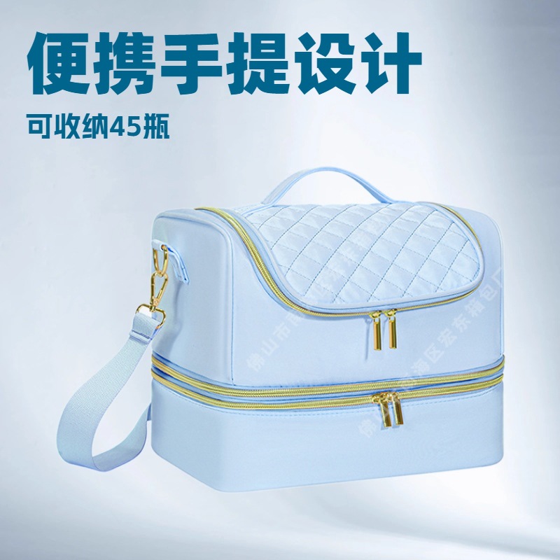 Supply Double-Layer Portable Nail Polish Cosmetics Bag That Can Hold 60 Bottles of Cross-Body Shoulder Manicure Supplies Tool Bag