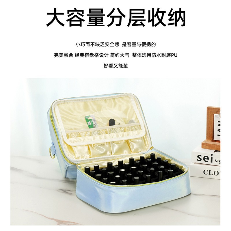 Supply Double-Layer Portable Nail Polish Cosmetics Bag That Can Hold 60 Bottles of Cross-Body Shoulder Manicure Supplies Tool Bag