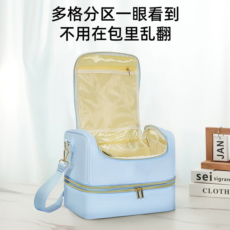 Supply Double-Layer Portable Nail Polish Cosmetics Bag That Can Hold 60 Bottles of Cross-Body Shoulder Manicure Supplies Tool Bag
