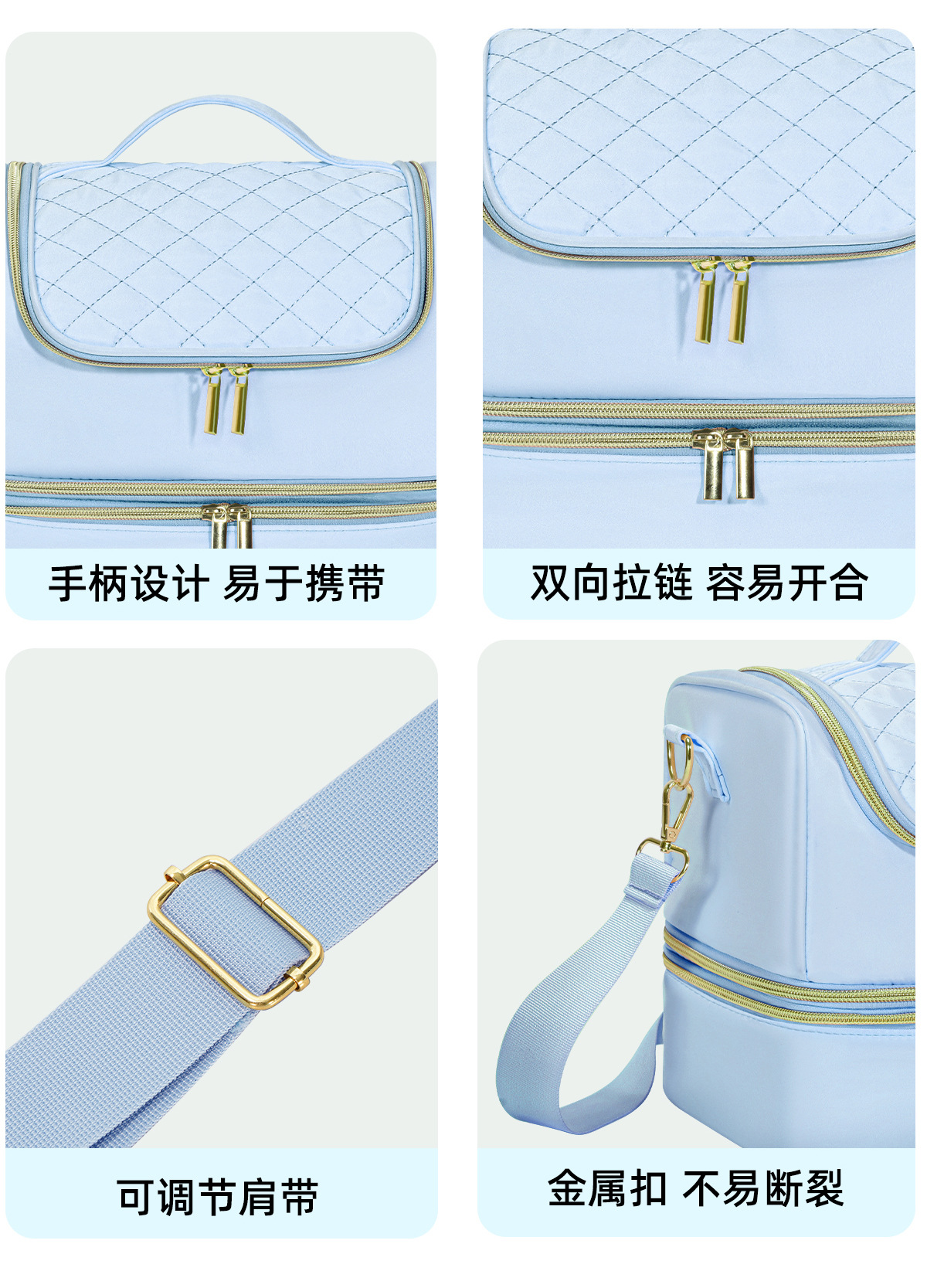Supply Double-Layer Portable Nail Polish Cosmetics Bag That Can Hold 60 Bottles of Cross-Body Shoulder Manicure Supplies Tool Bag