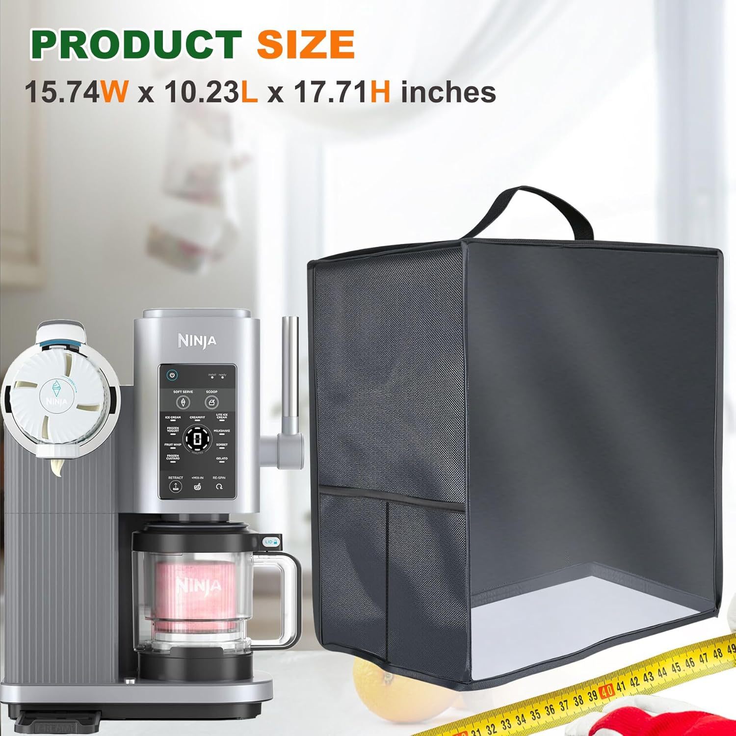 Amazon's New Bottomless Ice Cream Machine Dust-Proof Visual Pvc Protective Visual Cover Visual Window and Flap Pocket Pants Storage
