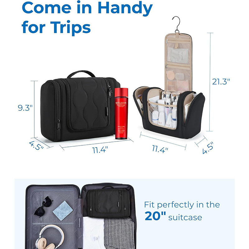 Amazon New Women's Travel Toiletry Bag Fluffy Hanging Toiletry Bag Waterproof Toiletries Storage Bag