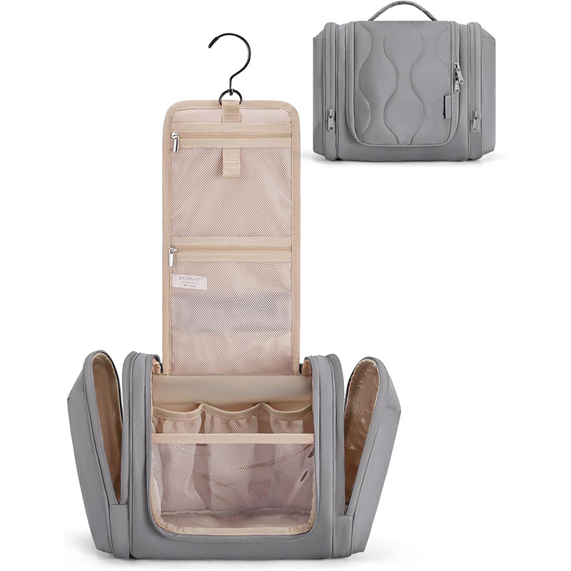 Amazon New Women's Travel Toiletry Bag Fluffy Hanging Toiletry Bag Waterproof Toiletries Storage Bag