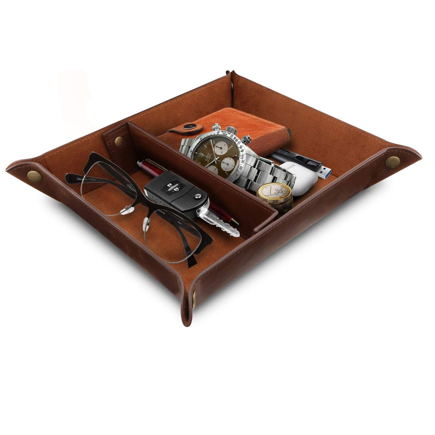 Scandinavian Ins Style Entrance Desktop Storage Tray Wholesale Interval Key Pu Leather Tray Sundry Storage Box