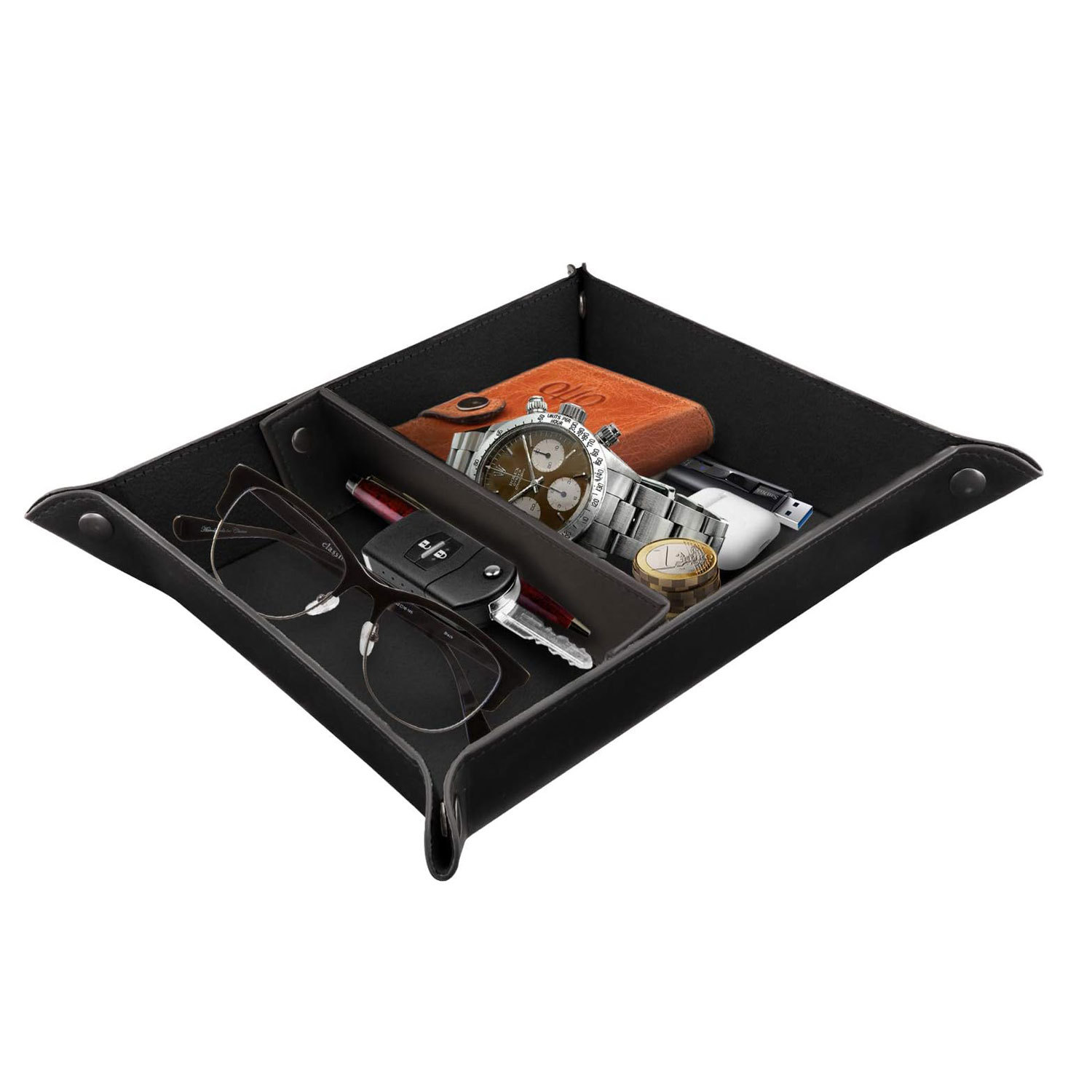 Scandinavian Ins Style Entrance Desktop Storage Tray Wholesale Interval Key Pu Leather Tray Sundry Storage Box