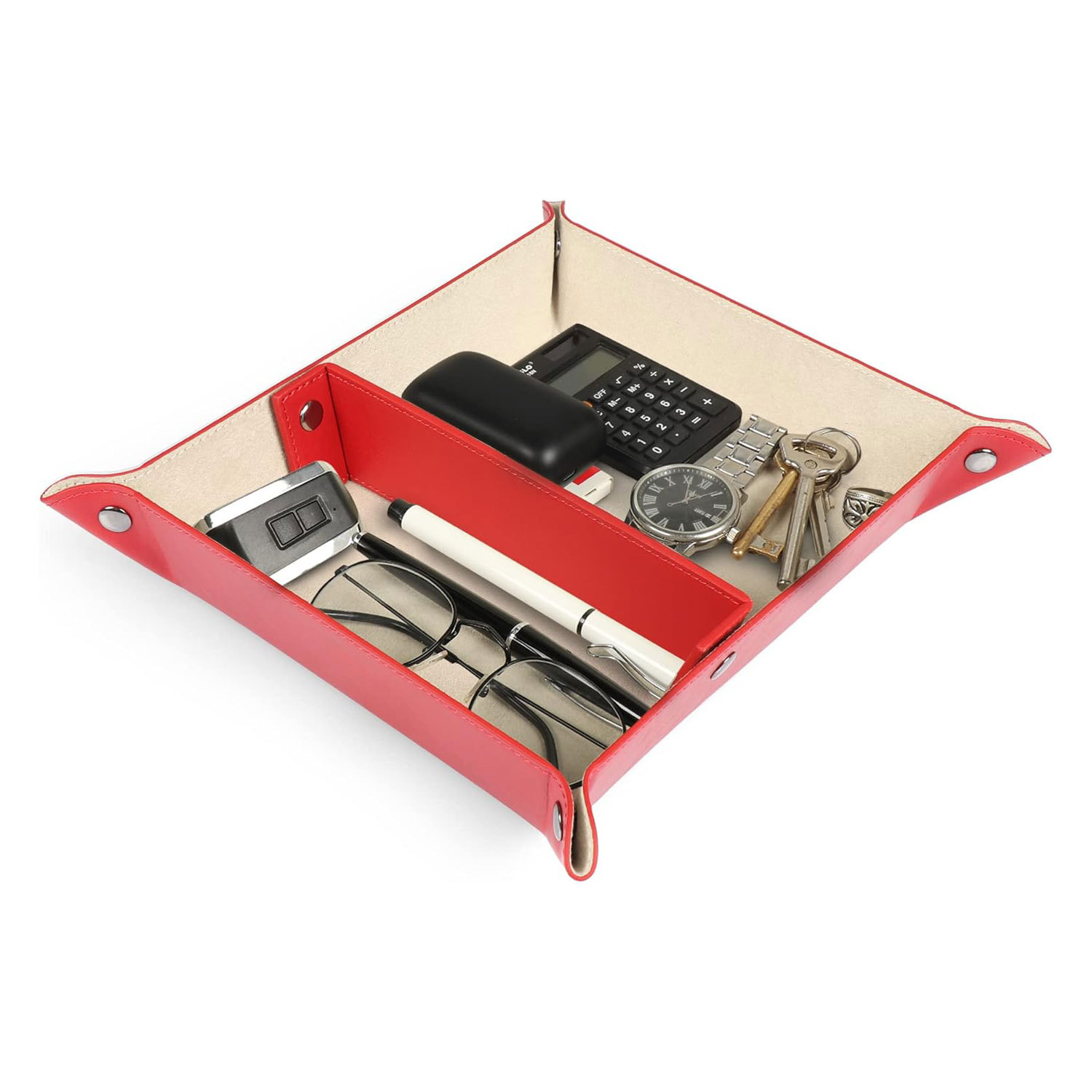 Scandinavian Ins Style Entrance Desktop Storage Tray Wholesale Interval Key Pu Leather Tray Sundry Storage Box