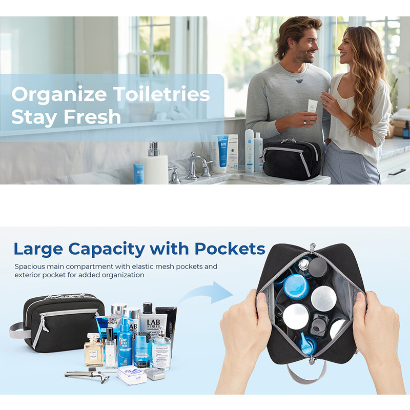 Cross-Border New Travel Toiletry Bag for Men and Women, Large-Capacity Portable Cosmetic Bag, Waterproof Bath Storage Bag