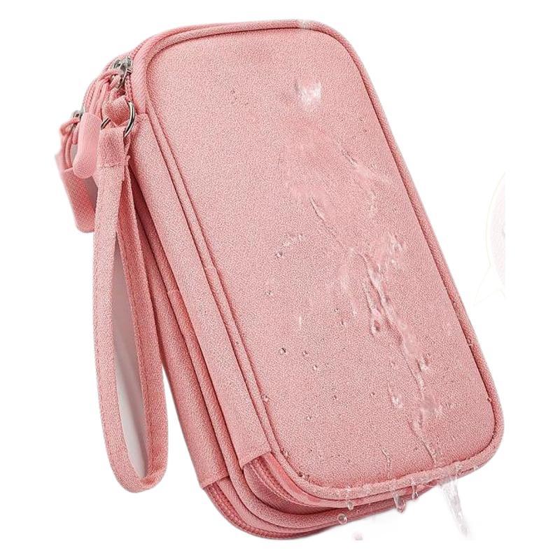 Portable Document Bag for Traveling Abroad, Passport Bag, Card Bag, Multi-Functional Document Storage Bag, Large-Capacity Wallet, Portable