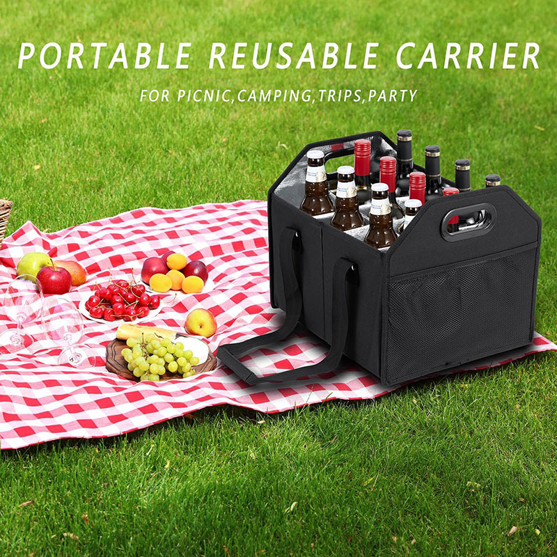 Cross-Border Red Wine Storage Box, Foldable Portable Wine Ice Bag, Outdoor Camping Style Portable Picnic Bag