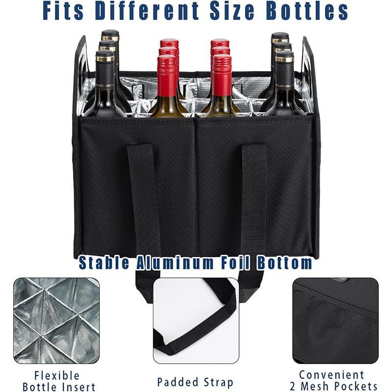 Cross-Border Red Wine Storage Box, Foldable Portable Wine Ice Bag, Outdoor Camping Style Portable Picnic Bag