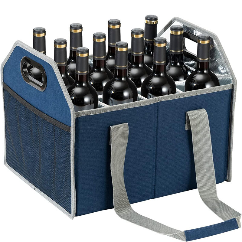 Cross-Border Red Wine Storage Box, Foldable Portable Wine Ice Bag, Outdoor Camping Style Portable Picnic Bag