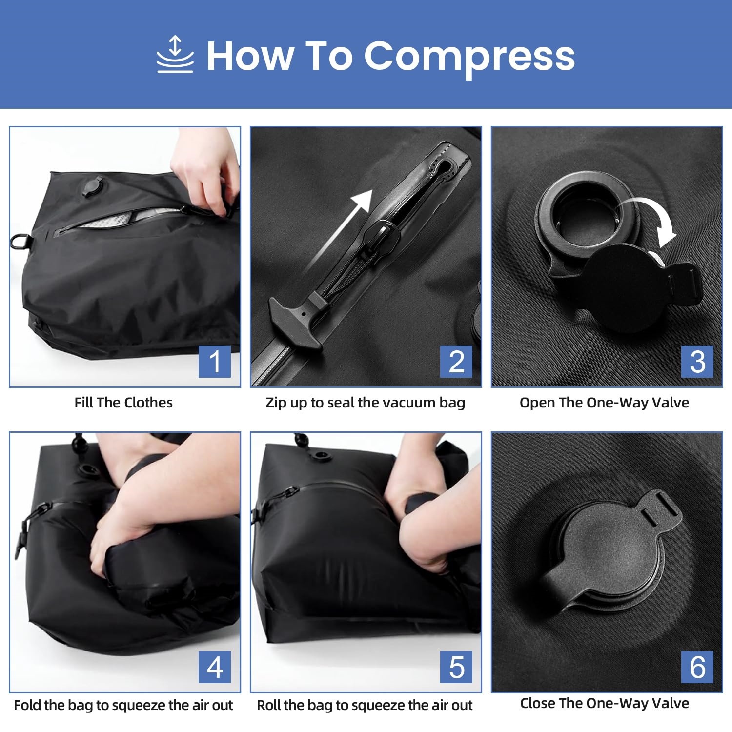 Vacuum Outdoor Travel Waterproof Storage Bag Foldable Portable Compression Bag Large Capacity Waterproof Bag Water Bag Waterproof Fabric