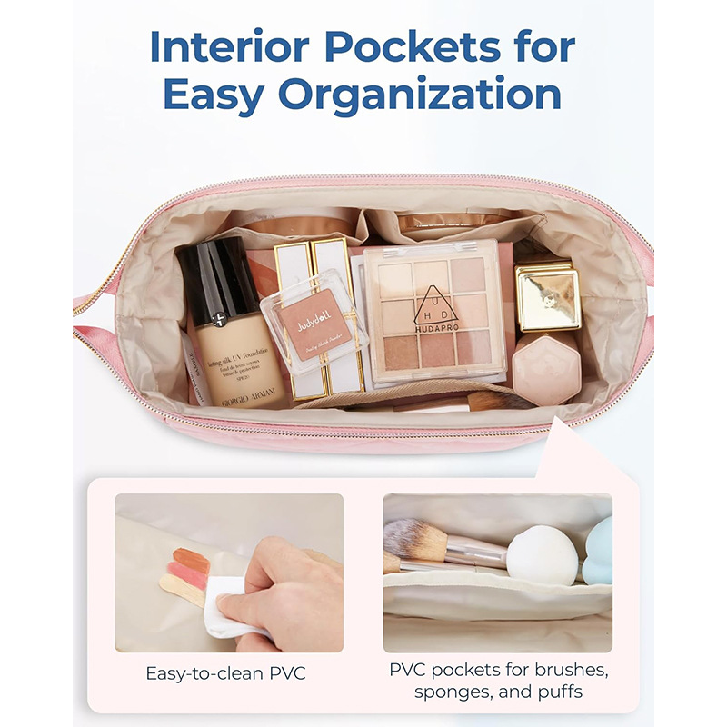 Amazon's New Quilted Fluffy Cosmetic Bag, Fashionable and High-End Cosmetic Bag, Travel Makeup and Toiletry Cosmetics Bag