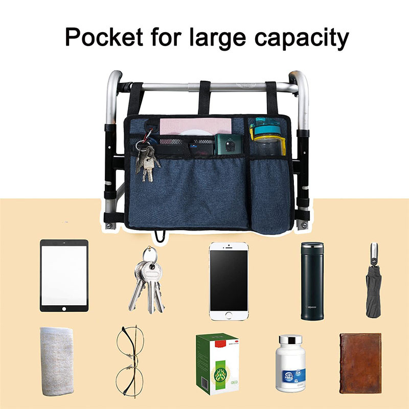 Cross-Border Supply of Walker Hanging Bags, Wheelchair Armrest Side Storage Hanging Bags, Rehabilitation Walker Hanging Bags Factory