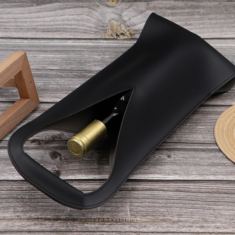 Spot Satchel Simple Red Wine Bag Cross-Border Hot Style Pu Leather Satchel Single Wine Beverage Gift Bag