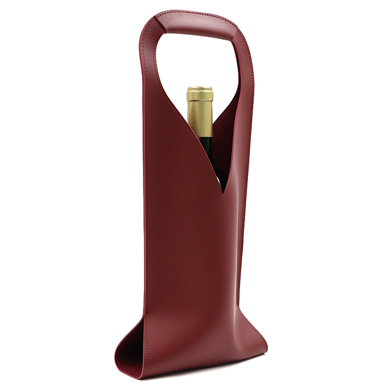 Spot Satchel Simple Red Wine Bag Cross-Border Hot Style Pu Leather Satchel Single Wine Beverage Gift Bag