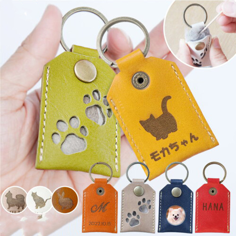 Cross-Border Square Pet Hair Storage Cover, Pet Souvenir Keychain, Creative Portable Commemorative Bag, Small Pendant