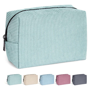 Cross-Border Hot-Selling Corduroy Cosmetic Bag, High-Looking Large-Capacity Cosmetic Bag, Travel Cosmetics Cosmetics Bag