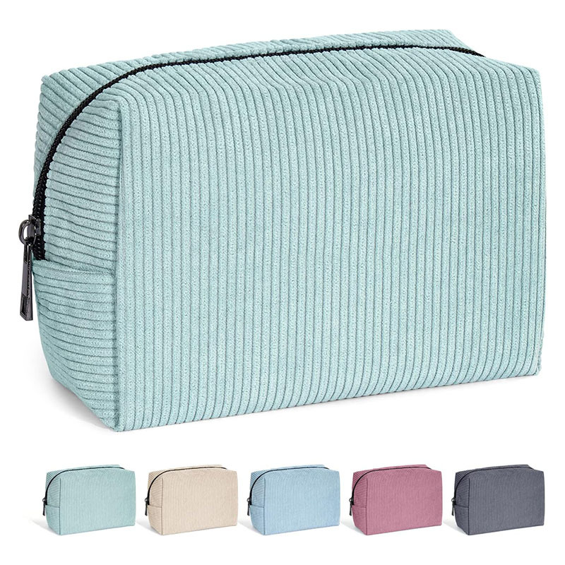 Cross-Border Hot-Selling Corduroy Cosmetic Bag, High-Looking Large-Capacity Cosmetic Bag, Travel Cosmetics Cosmetics Bag