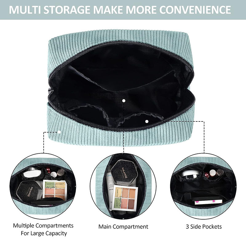 Cross-Border Hot-Selling Corduroy Cosmetic Bag, High-Looking Large-Capacity Cosmetic Bag, Travel Cosmetics Cosmetics Bag