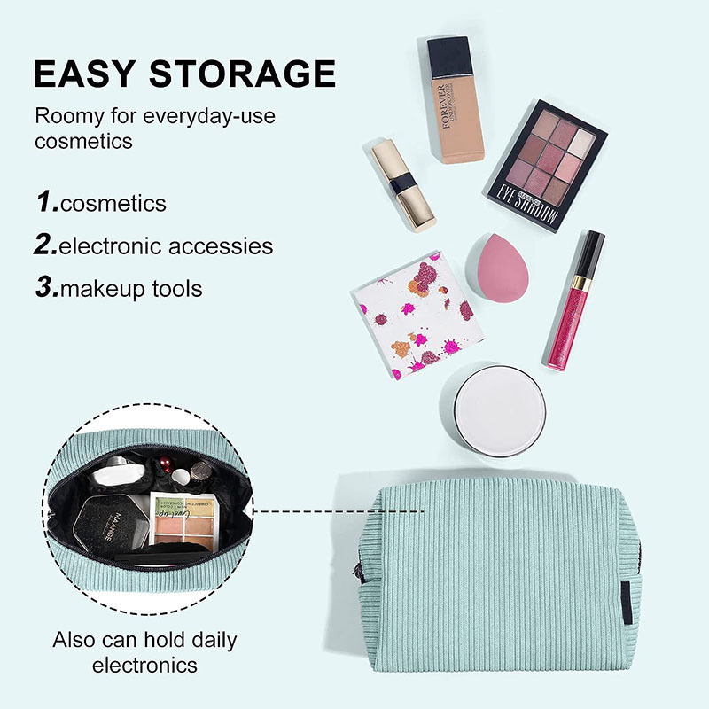 Cross-Border Hot-Selling Corduroy Cosmetic Bag, High-Looking Large-Capacity Cosmetic Bag, Travel Cosmetics Cosmetics Bag