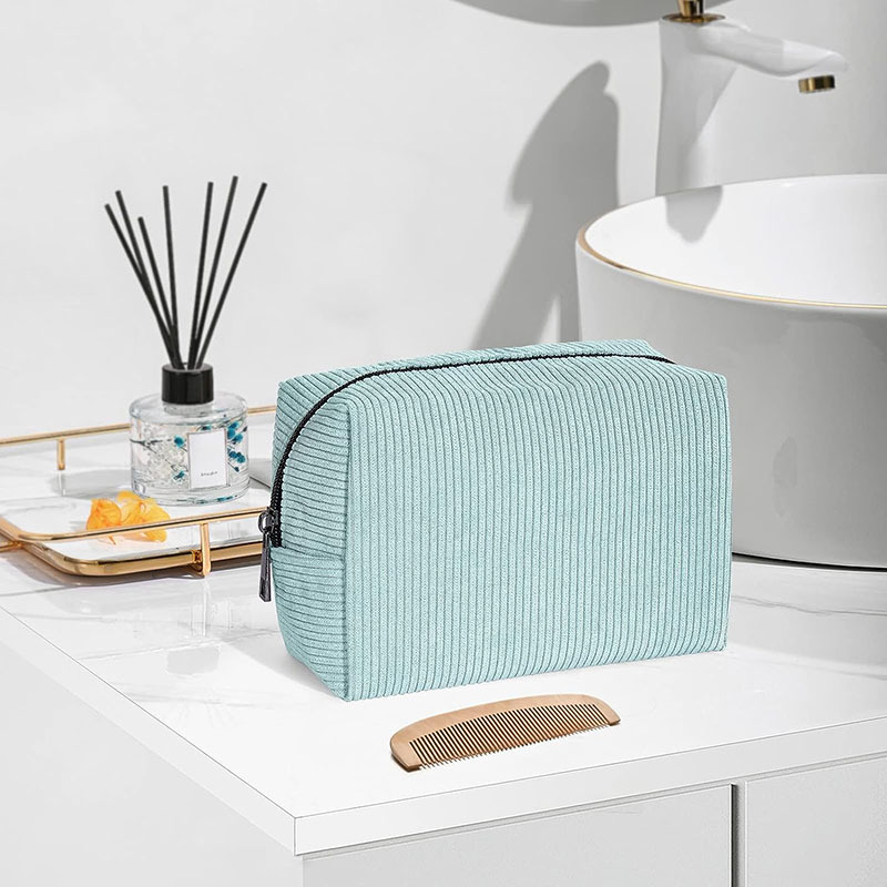Cross-Border Hot-Selling Corduroy Cosmetic Bag, High-Looking Large-Capacity Cosmetic Bag, Travel Cosmetics Cosmetics Bag