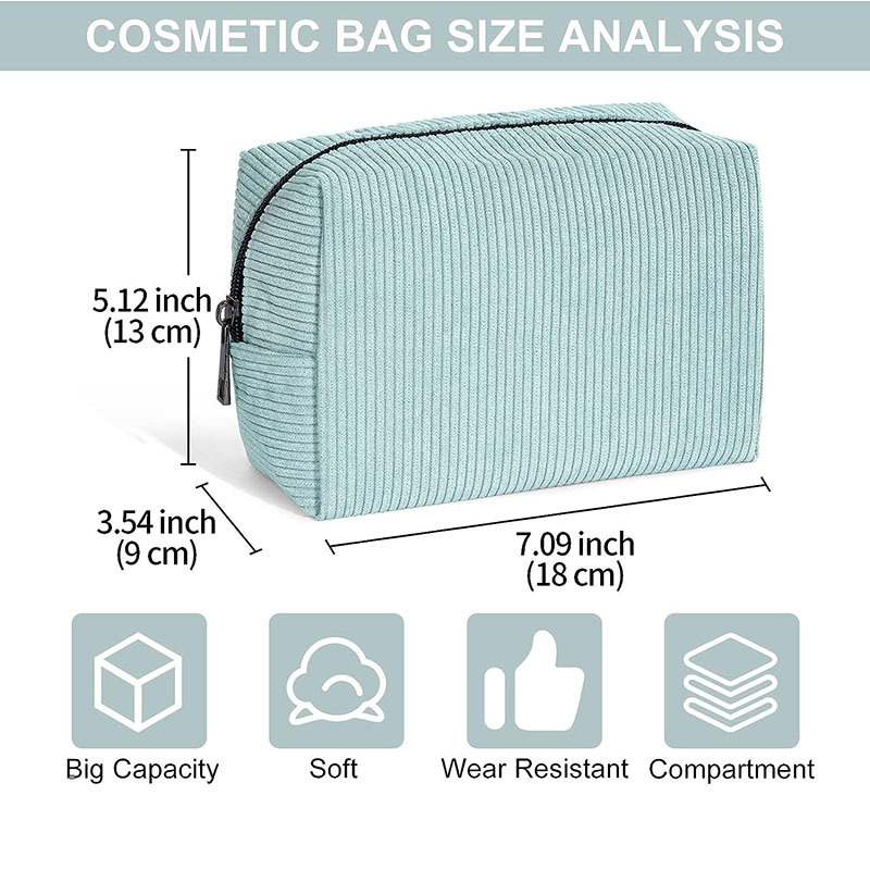 Cross-Border Hot-Selling Corduroy Cosmetic Bag, High-Looking Large-Capacity Cosmetic Bag, Travel Cosmetics Cosmetics Bag