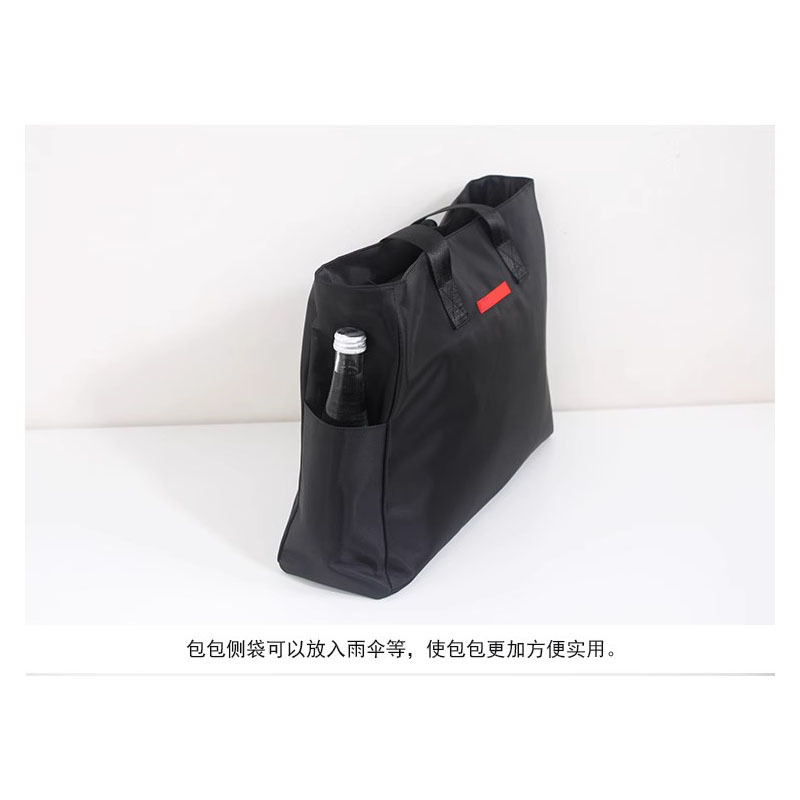 Cross-Border Japanese-Style Simple Color-Blocking Waterproof Handbag Travel Bag Large Capacity Lightweight Storage Bag