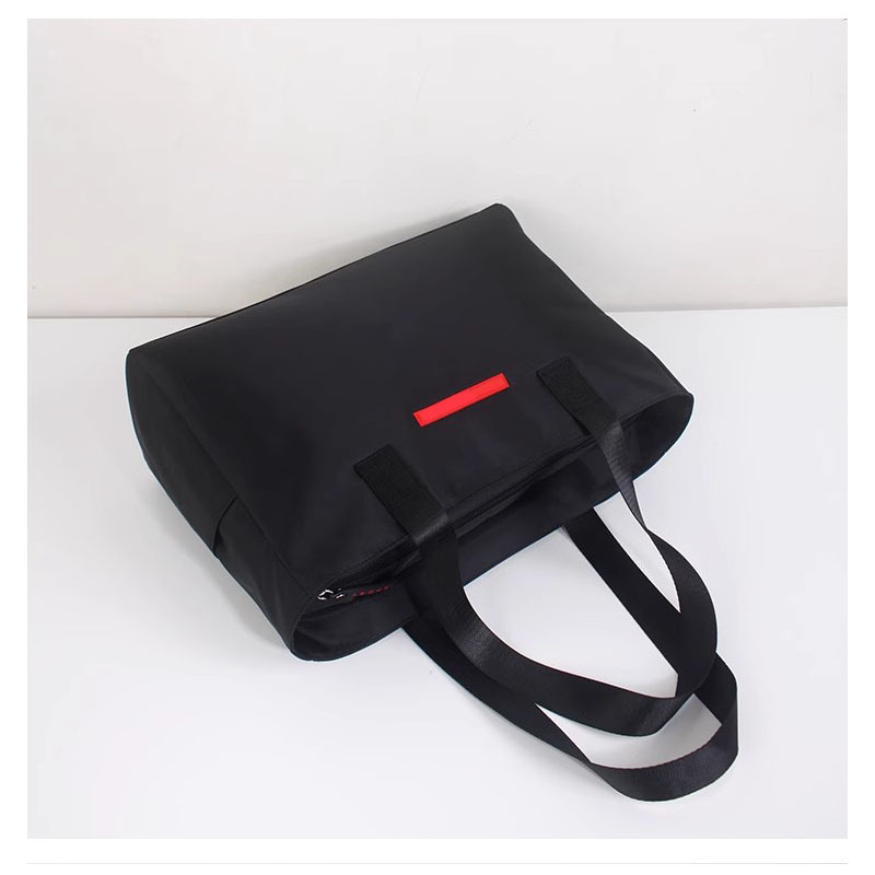 Cross-Border Japanese-Style Simple Color-Blocking Waterproof Handbag Travel Bag Large Capacity Lightweight Storage Bag