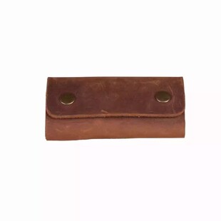Portable Wear-Resistant Key Bag for Men and Women, Retro Genuine Leather Key Bag, Simple First-Layer Cowhide Keychain, Creative Design