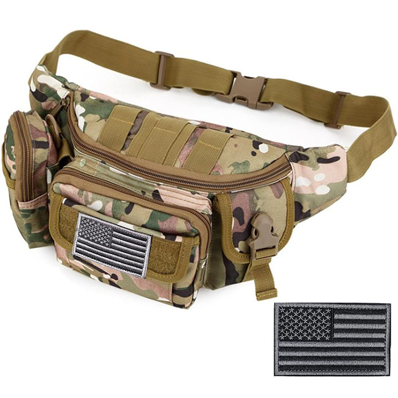 Cross-Border Hot-Selling Tactical Camouflage Waist Bag, Invisible Portable Waist-Mounted Gun Bag, Multi-Functional Outdoor Waterproof Sports Waist Bag