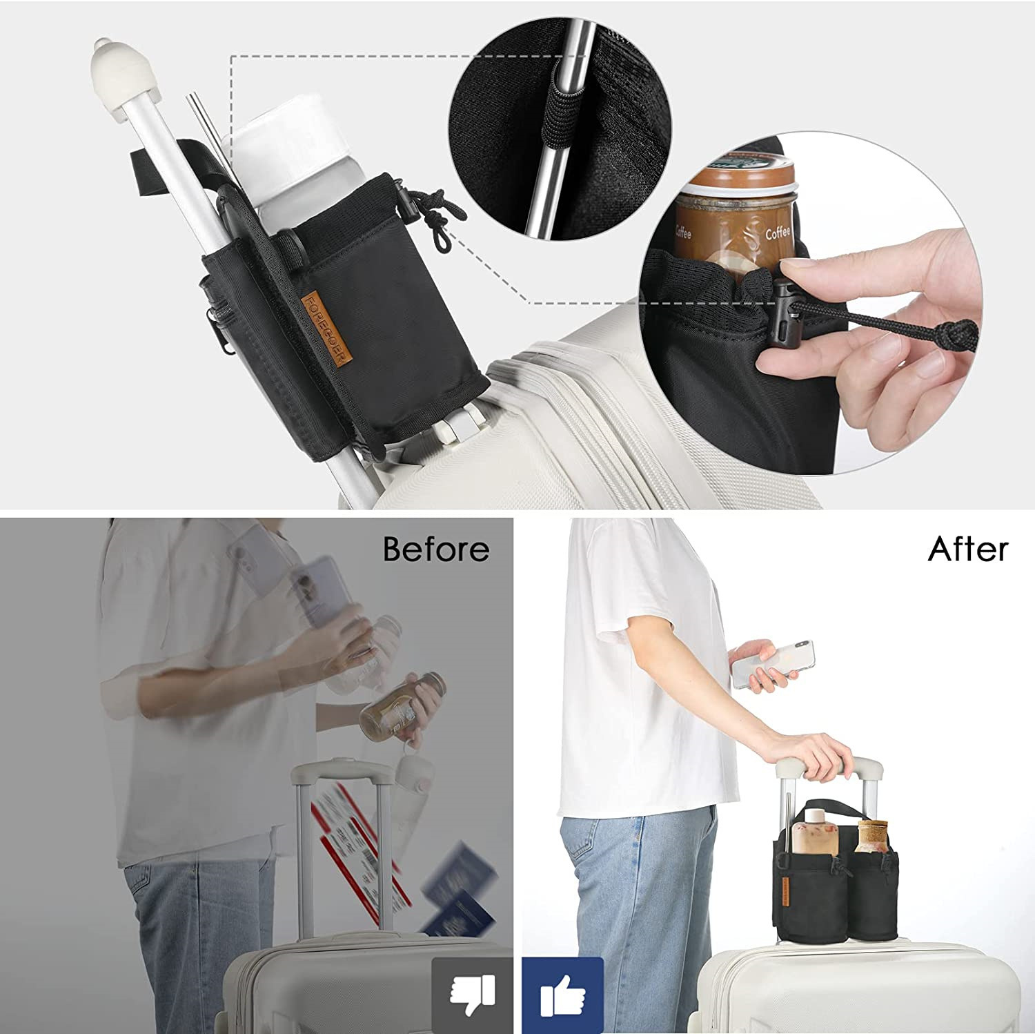 Cross-Border Luggage Cup Holder Cup Holder Beverage Holder Portable Coffee Holder Travel Cup Holder