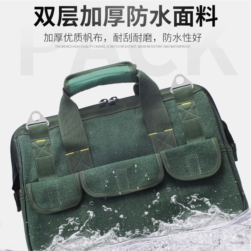 Thickened Canvas Tool Bag Large Electrician Repair Multifunctional Crossbody Bag Tool Bag Large Shoulder Bag Canvas Bag